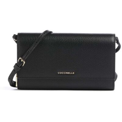 Coccinelle Metallic Soft Geldbörse, schwarz Coccinelle Metallic Soft Geldbörse, schwarz