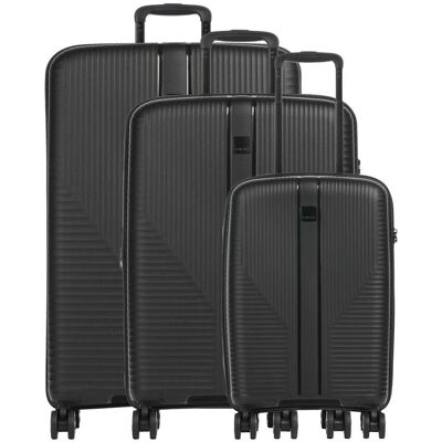 Travelite Air Stripe Slim Kofferset, schwarz Travelite Air Stripe Slim Kofferset, schwarz