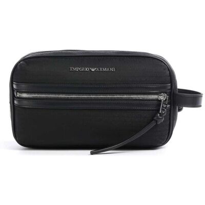 Giorgio Armani Emporio Armani Monogram Kulturbeutel, schwarz Giorgio Armani Emporio Armani Monogram Kulturbeutel, schwarz