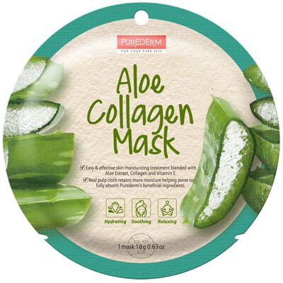 PUREDERM Befeuchtende und beruhigende Kollagen-Maske mit ALOE VERA 18g PUREDERM Befeuchtende und beruhigende Kollagen-Maske mit ALOE VERA 18g