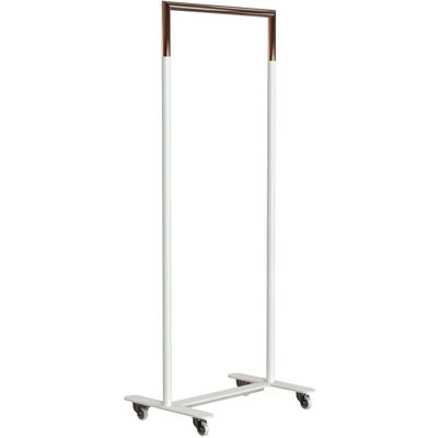 Frost Bukto Kleiderständer mit Rollen (weiß matt / kupfer poliert, B 63,8cm) weiß matt / kupfer poliert B 63,8cm Frost Bukto Kleiderständer mit Rollen (weiß matt / kupfer poliert, B 63,8cm) weiß matt / kupfer poliert B 63,8cm