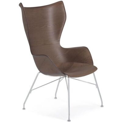 Kartell K/ Wood Sessel (chrom / Eschenlamellen dunkel) chrom / Eschenlamellen dunkel Kartell K/ Wood Sessel (chrom / Eschenlamellen dunkel) chrom / Eschenlamellen dunkel