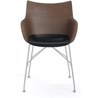 Kartell Q/ Wood Armlehnstuhl (schwarz lackiert, Eichenfurnier dunkel / schwarz, ... schwarz lackiert Eichenfurnier dunkel / schwarz H 43,5cm Kartell Q/ Wood Armlehnstuhl (schwarz lackiert, Eichenfurnier dunkel / schwarz, ... schwarz lackiert Eichenfurnier dunkel / schwarz H 43,5cm