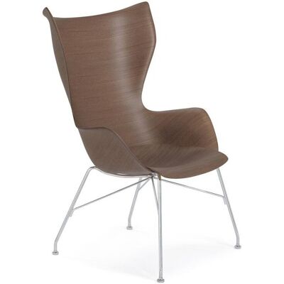 Kartell K/ Wood Sessel (chrom / Eichenfurnier dunkel) chrom / Eichenfurnier dunkel Kartell K/ Wood Sessel (chrom / Eichenfurnier dunkel) chrom / Eichenfurnier dunkel