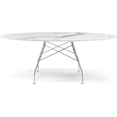 Kartell Glossy Marble Esstisch (verchromt / Marmoroptik weiß) verchromt / Marmoroptik weiß Kartell Glossy Marble Esstisch (verchromt / Marmoroptik weiß) verchromt / Marmoroptik weiß