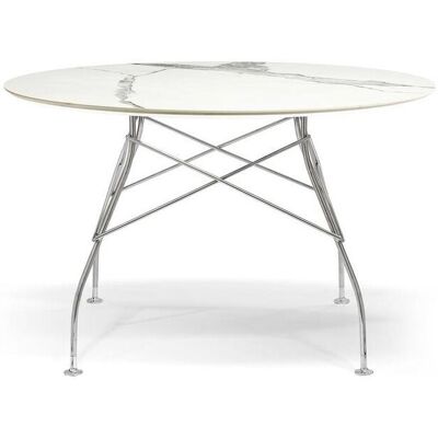 Kartell Glossy Marble Tisch rund (chrom / Marmoroptik weiß) chrom / Marmoroptik weiß Kartell Glossy Marble Tisch rund (chrom / Marmoroptik weiß) chrom / Marmoroptik weiß