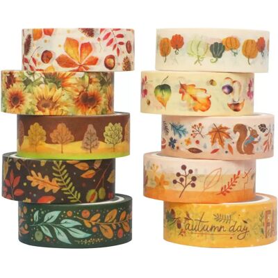 INF Set mit 10 schwarzen Washi-Tapes mit Goldfolie, dekoratives Klebeband Mehrfarbig 1 INF Set mit 10 schwarzen Washi-Tapes mit Goldfolie, dekoratives Klebeband Mehrfarbig 1