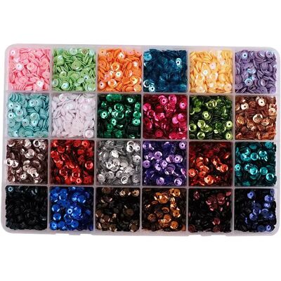 INF Glitzer-Pailletten-Set, 42 Farben, 5 mm, 5 g pro Fach INF Glitzer-Pailletten-Set, 42 Farben, 5 mm, 5 g pro Fach