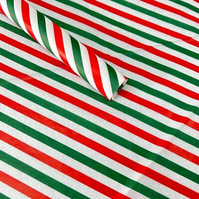 INF Rot und Grün gestreiftes Seidenpapier für Geschenkverpackung - 50 Blatt INF Rot und Grün gestreiftes Seidenpapier für Geschenkverpackung - 50 Blatt