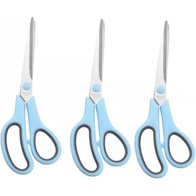 INF Multifunktions-Scheren-Set - 3 Stück mit ultrascharfen 2,5 mm Klingen Grau+Blau INF Multifunktions-Scheren-Set - 3 Stück mit ultrascharfen 2,5 mm Klingen Grau+Blau