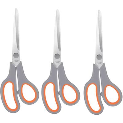 INF Multifunktions-Scheren-Set - 3 Stück mit ultrascharfen 2,5 mm Klingen Grau+Orange INF Multifunktions-Scheren-Set - 3 Stück mit ultrascharfen 2,5 mm Klingen Grau+Orange