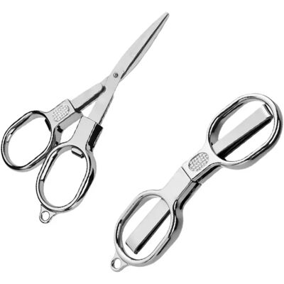 INF Faltbare Schere aus Edelstahl für Angeln - 2er-Pack, tragbarer Multifunktions-Leinenabschneider Silber INF Faltbare Schere aus Edelstahl für Angeln - 2er-Pack, tragbarer Multifunktions-Leinenabschneider Silber