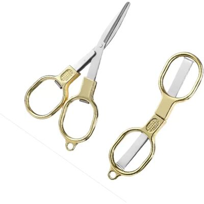 INF Klappbare Edelstahlschere für Angeln - 2er Pack, Tragbarer Mehrzweck-Schnurleschneider Gold INF Klappbare Edelstahlschere für Angeln - 2er Pack, Tragbarer Mehrzweck-Schnurleschneider Gold