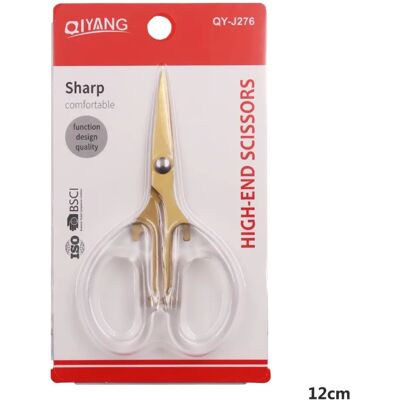 INF Edelstahl-Schere mit ergonomischem Griff für Büro und Zuhause, transparent, 12cm INF Edelstahl-Schere mit ergonomischem Griff für Büro und Zuhause, transparent, 12cm