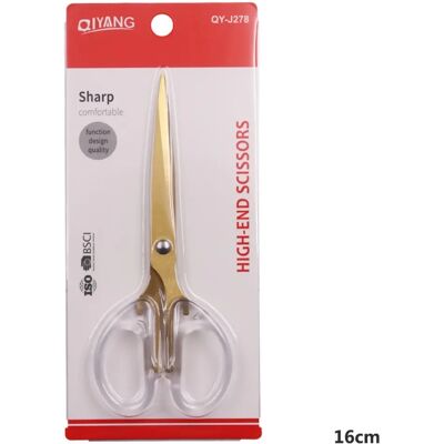 INF Edelstahl Bastelschere HY-J278 – Transparent, 16cm, Ergonomischer Griff für Papier- und Fadenschneiden INF Edelstahl Bastelschere HY-J278 – Transparent, 16cm, Ergonomischer Griff für Papier- und Fadenschneiden