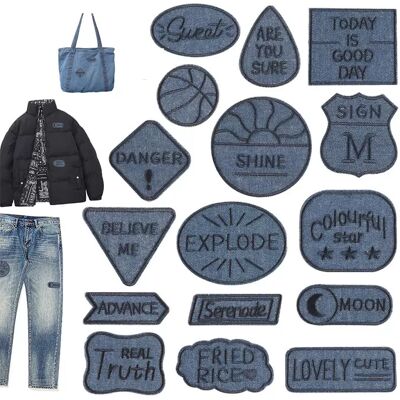 INF 16-teiliges Set bestickter selbstklebender Patches zum Selbermachen für Kleidung INF 16-teiliges Set bestickter selbstklebender Patches zum Selbermachen für Kleidung