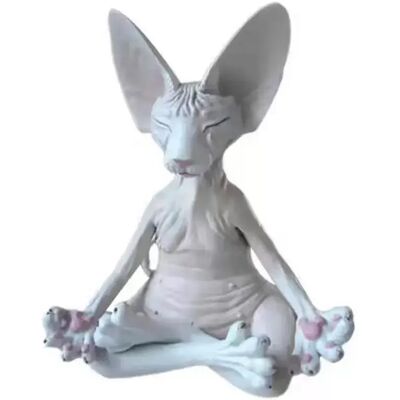 INF Große Sphinx Katze Meditationsfigur – Kreative Deko für Zuhause & Büro Weiß INF Große Sphinx Katze Meditationsfigur – Kreative Deko für Zuhause & Büro Weiß