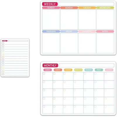 INF Magnetischer Kühlschrankmagnet-Set: Kalender, Wochenplaner und Notiztafel für den Kühlschrank INF Magnetischer Kühlschrankmagnet-Set: Kalender, Wochenplaner und Notiztafel für den Kühlschrank