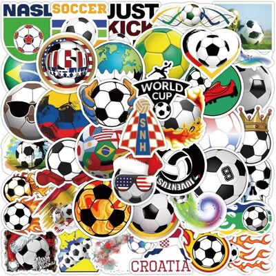 INF 50 Stück DIY Fußball Aufkleber - Wasserdichte Fußball Abziehbilder für Laptops, Wasserflaschen, Skateboards INF 50 Stück DIY Fußball Aufkleber - Wasserdichte Fußball Abziehbilder für Laptops, Wasserflaschen, Skateboards