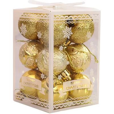 INF Weihnachtsbaumkugeln - Bruchsichere Weihnachtskugeln (12 Stück) für Weihnachtsdekorationen Gold INF Weihnachtsbaumkugeln - Bruchsichere Weihnachtskugeln (12 Stück) für Weihnachtsdekorationen Gold