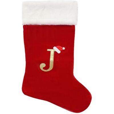 INF Großer Weihnachtssocken - Stoff-Weihnachtsdekoration zum Aufhängen mit Alphabet-Buchstaben INF Großer Weihnachtssocken - Stoff-Weihnachtsdekoration zum Aufhängen mit Alphabet-Buchstaben