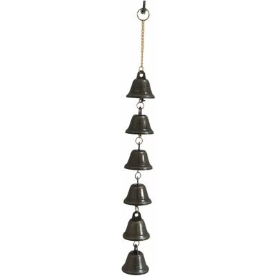 INF Set aus sechs schwarzen Eisen Weihnachtsbaumglocken – Europäische Dekoration INF Set aus sechs schwarzen Eisen Weihnachtsbaumglocken – Europäische Dekoration