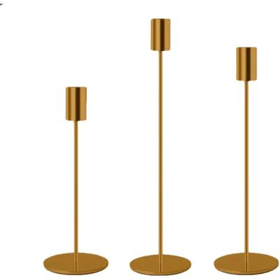 INF 3er Set Goldene Eisen Kerzenständer - Dekorative Kerzenständer für Hochzeit, Party & Heimdeko INF 3er Set Goldene Eisen Kerzenständer - Dekorative Kerzenständer für Hochzeit, Party & Heimdeko