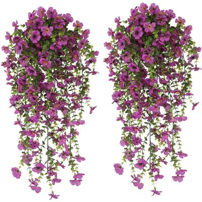 INF Violett-grüne Eukalyptus-Ranke Künstliche Blumen (2er-Pack) – Realistische Seidenblume und Kunststoff, Hängende Dekoration Rot INF Violett-grüne Eukalyptus-Ranke Künstliche Blumen (2er-Pack) – Realistische Seidenblume und Kunststoff, Hängende Dekoration Rot