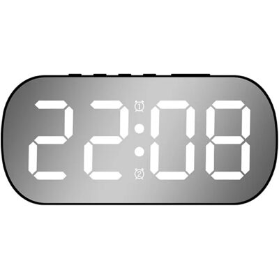 INF LED-Digitalwecker mit Temperaturanzeige, ewigem Kalender und 24-Stunden-Format Schwarz INF LED-Digitalwecker mit Temperaturanzeige, ewigem Kalender und 24-Stunden-Format Schwarz