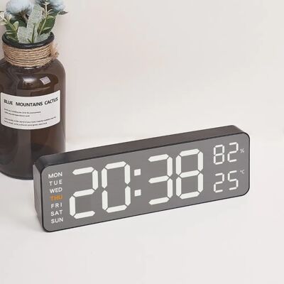 INF Multifunktionaler LED-Digitalwecker mit Thermometer, Mondphase, Kalender und Countdown Schwarz INF Multifunktionaler LED-Digitalwecker mit Thermometer, Mondphase, Kalender und Countdown Schwarz