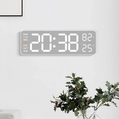 INF Multifunktionaler LED-Digitalwecker mit Thermometer, Mondphase, Kalender und Countdown Weiß INF Multifunktionaler LED-Digitalwecker mit Thermometer, Mondphase, Kalender und Countdown Weiß