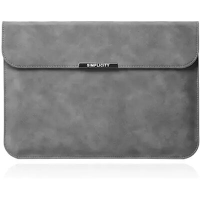 INF 13.3/14 Zoll Universal Laptop Hülle mit Ständer - Graues PU-Leder INF 13.3/14 Zoll Universal Laptop Hülle mit Ständer - Graues PU-Leder