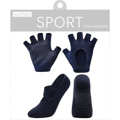 INF Rutschfeste Yoga Handschuhe und Socken Set - Perfekt für Pilates, Tanz und Fitness Navy blau INF Rutschfeste Yoga Handschuhe und Socken Set - Perfekt für Pilates, Tanz und Fitness Navy blau