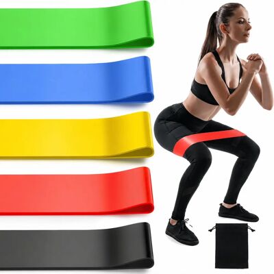 INF Widerstandsband, Elastische TPE-Übungsbänder mit Tragetasche – 5er-Pack INF Widerstandsband, Elastische TPE-Übungsbänder mit Tragetasche – 5er-Pack
