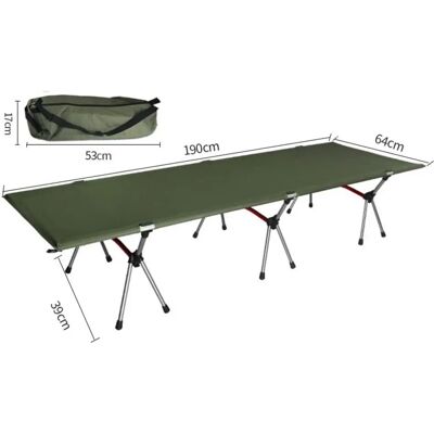INF Klappbares Campingbett aus 7075-Aluminium mit zwei Höhen, 600D-Oxfordstoff und 150 kg Tragfähigkeit Grün INF Klappbares Campingbett aus 7075-Aluminium mit zwei Höhen, 600D-Oxfordstoff und 150 kg Tragfähigkeit Grün