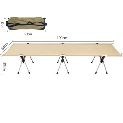 INF Klappbares Campingbett aus 7075-Aluminium mit zwei Höhen, 600D-Oxfordstoff und 150 kg Tragfähigkeit Khaki INF Klappbares Campingbett aus 7075-Aluminium mit zwei Höhen, 600D-Oxfordstoff und 150 kg Tragfähigkeit Khaki