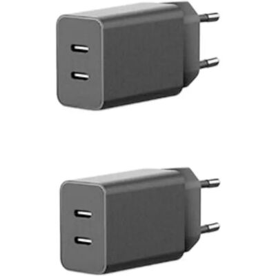 INF 5V 2A EU Dual USB-C Netzadapter 2er-Pack — Dual Type-C Schnellladung mit DCP und V0 feuerfestem PC-Gehäuse Schwarz INF 5V 2A EU Dual USB-C Netzadapter 2er-Pack — Dual Type-C Schnellladung mit DCP und V0 feuerfestem PC-Gehäuse Schwarz