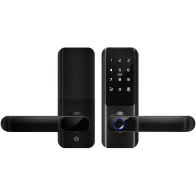 INF Smart Türschloss mit Griff: Fingerabdruck, Passwort, Schlüssel & Fernentriegelung INF Smart Türschloss mit Griff: Fingerabdruck, Passwort, Schlüssel & Fernentriegelung