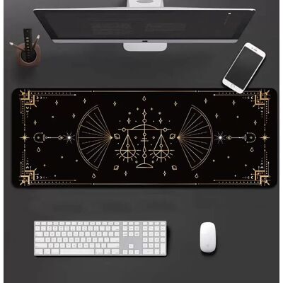 INF Große Gaming-Mauspad mit Tierkreiszeichen-Design - Waage, 90x40cm, Schwarz INF Große Gaming-Mauspad mit Tierkreiszeichen-Design - Waage, 90x40cm, Schwarz