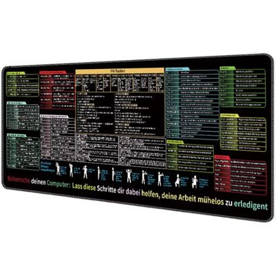 INF Deutsches Shortcut-Mauspad – Oversize Schreibtischmatte 30cm x 80cm, Gummi + Stoff, rutschfest und waschbar, gedruckte INF Deutsches Shortcut-Mauspad – Oversize Schreibtischmatte 30cm x 80cm, Gummi + Stoff, rutschfest und waschbar, gedruckte