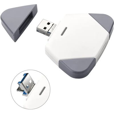 INF 3-in-1 magnetischer abnehmbarer Kartenleser – Lightning, USB-C & USB-A, SD/TF-Unterstützung, kompatibel mit iPhone und iPad Weiß INF 3-in-1 magnetischer abnehmbarer Kartenleser – Lightning, USB-C & USB-A, SD/TF-Unterstützung, kompatibel mit iPhone und iPad Weiß