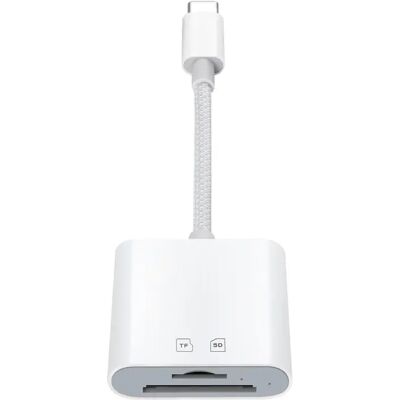 INF Type-C Doppelkartenleser (SD+TF) – High-Speed USB-C Kartenleser 15M/s, ABS, kompatibel mit MacBook, iPad und Smartphones Weiß INF Type-C Doppelkartenleser (SD+TF) – High-Speed USB-C Kartenleser 15M/s, ABS, kompatibel mit MacBook, iPad und Smartphones Weiß