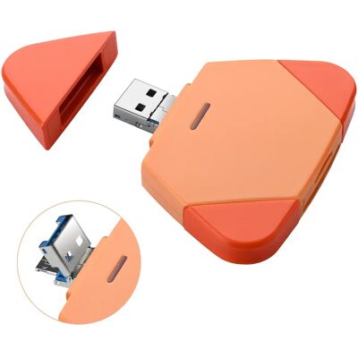 INF 3-in-1 magnetischer abnehmbarer Kartenleser – Lightning, USB-C & USB-A, SD/TF-Unterstützung, kompatibel mit iPhone und iPad Orange INF 3-in-1 magnetischer abnehmbarer Kartenleser – Lightning, USB-C & USB-A, SD/TF-Unterstützung, kompatibel mit iPhone und iPad Orange