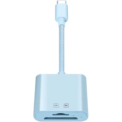INF Type-C Doppelkartenleser (SD+TF) – High-Speed USB-C Kartenleser 15M/s, ABS, kompatibel mit MacBook, iPad und Smartphones Blau INF Type-C Doppelkartenleser (SD+TF) – High-Speed USB-C Kartenleser 15M/s, ABS, kompatibel mit MacBook, iPad und Smartphones Blau