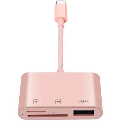 INF Type-C 3-in-1 Kartenleser — High-Speed SD/TF/USB Multi-Reader, Plug-and-Play, kompatibel mit iPad Pro, iPad Air, iPad Mini Rosa INF Type-C 3-in-1 Kartenleser — High-Speed SD/TF/USB Multi-Reader, Plug-and-Play, kompatibel mit iPad Pro, iPad Air, iPad Mini Rosa