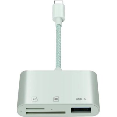 INF Type-C 3-in-1 Kartenleser — High-Speed SD/TF/USB Multi-Reader, Plug-and-Play, kompatibel mit iPad Pro, iPad Air, iPad Mini Grün INF Type-C 3-in-1 Kartenleser — High-Speed SD/TF/USB Multi-Reader, Plug-and-Play, kompatibel mit iPad Pro, iPad Air, iPad Mini Grün