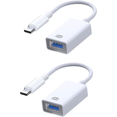 INF USB-C-zu-USB-SD-Kartenleser-Adapter im 2er-Set, weißes ABS, Type-C-Datentransfer und Ladezubehör INF USB-C-zu-USB-SD-Kartenleser-Adapter im 2er-Set, weißes ABS, Type-C-Datentransfer und Ladezubehör