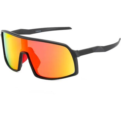 INF Stylische polarisierte Sonnenbrille - Schwarzer Rahmen, rote Quecksilberlinse INF Stylische polarisierte Sonnenbrille - Schwarzer Rahmen, rote Quecksilberlinse