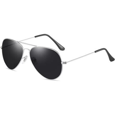 INF Polarisierte Sonnenbrille UV400 Schutz Schwarz + Silber INF Polarisierte Sonnenbrille UV400 Schutz Schwarz + Silber