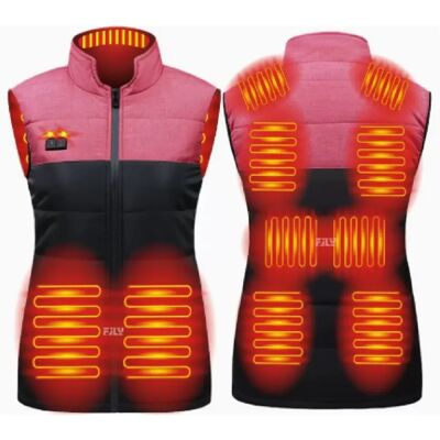 INF Smarte beheizbare Weste Rot und Schwarz mit 10000mAh Akku - 11 Zonen Carbonfaserheizung 3XL INF Smarte beheizbare Weste Rot und Schwarz mit 10000mAh Akku - 11 Zonen Carbonfaserheizung 3XL